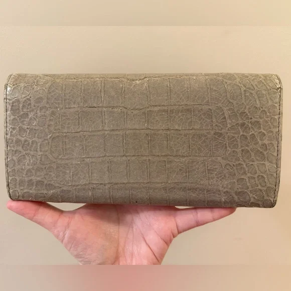 Miu Miu - Taupe Crocodile Embossed Wallet - Picture 2 of 9